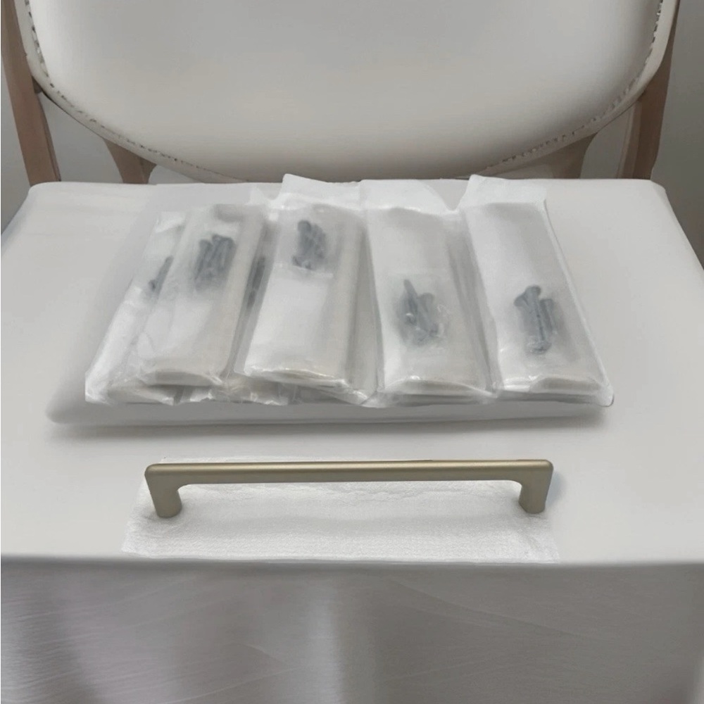 10 PACK Brushed Gold Cabinet Pulls 6.25 Inch Hole Center